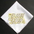 Vintage Embroidered Hanky Monogram RMM Sunflowers