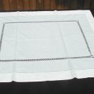 Vintage Drawnwork Linen Tea Tablecloth 34 X 28