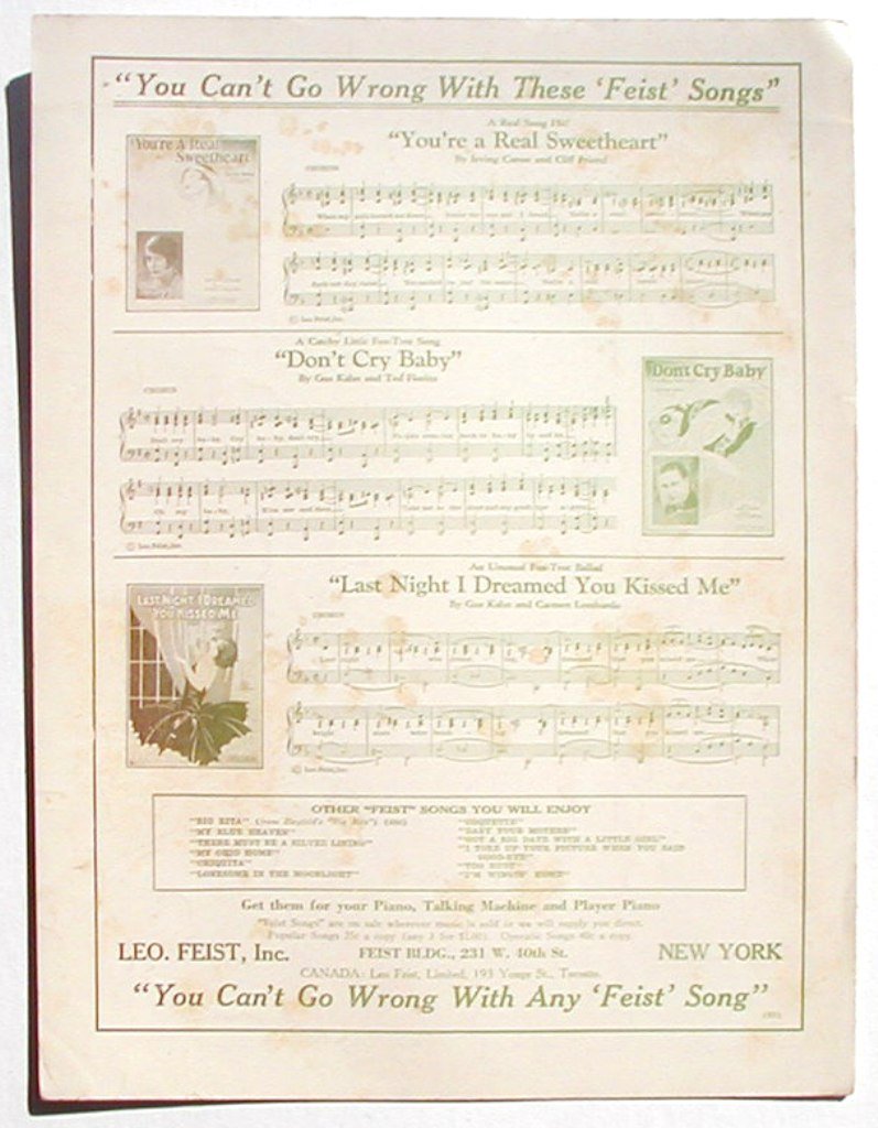 Vintage Sheet Music Jeannine I Dream of Lilac Time 1928