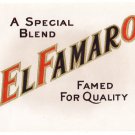Cigar Box Label El Famaro Embossed Gold Inner Vintage