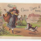 Victorian Advertising Trade Card Curtis Davis & Co Welcome Soap Girl Dog Boston MA