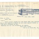 1898 Illustrated Letterhead Champion Evaporator G H Grimm to Chas A Cole Peru IN