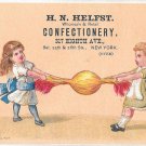 HN Helfst Victorian Trade Card New York Confectionery Children Candy Tug of War HN Helfst Victorian Trade Card New York Confectionery Children Candy Tug of War