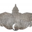Victorian Diecut Linen Yarn Label Capitol Building Indian Head Embossed Silver Metallic Victorian Diecut Linen Yarn Label Capitol Building Indian Head Embossed Silver Metallic
