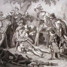 Steel Engraving The Knight's Death 1854 Charles C Nahl Ornaments of Memory