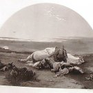 Steel Engraving The Soldiers Death Bed 1854 J W Glass Ornaments of Memory