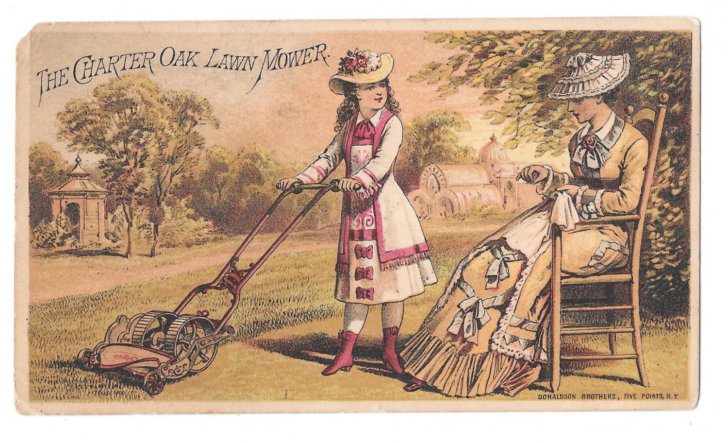 Victorian Trade Card Charter Oak Lawn Mower Pittsburgh Pa Fairbanks Co