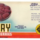 Vegetable Can Label Jory Loganberries Salem OR 1lb 5 oz Vintage