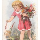 Victorian Trade Card James Pyles Pearline Soap Washing Compaound Girl Flowers