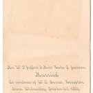 1884 Marriage Announcement Hampton Iowa WP Jeffers to Hala Jackson with Photos Genealogy