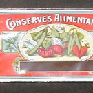 Conserves Vegetable Can Label Alimentaires Belgian Lithographed Malines Mechelen