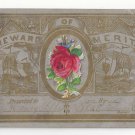 Antique Victorian Reward of Merit to Henry Sipple Ssailing Ships Diecut Rose add on 3.75 X 2.5 Antique Victorian Reward of Merit to Henry Sipple Ssailing Ships Diecut Rose add on 3.75 X 2.5