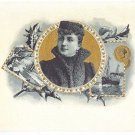 Cigar Box Top Sheet Unsinkable Molly Brown in Fur Winter Scene Ship Lithograph