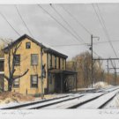 Shawmutt RR Depot Train Station Reading R P Storks Hand Colored Mounted Photo