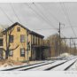 Shawmutt RR Depot Train Station Reading R P Storks Hand Colored Mounted Photo