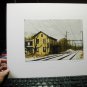 Shawmutt RR Depot Train Station Reading R P Storks Hand Colored Mounted Photo