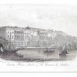 Custom House London 1851 Steel LIne Engraving J T Wood Views of the Thames London Print