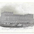 The Treasury Whitehall 1851 Steel LIne Engraving J T Wood Views of the Thames London Print
