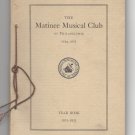 Philadelphia Pa Matinee Musical Club 1931-1935 Yearbook 101 pages String Binding