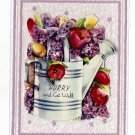 Vintage 1950s Get Well Greeting Card Clear Plastic w Diecat Paper Fold Out