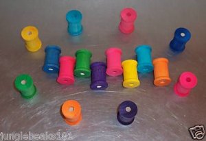 24 LARGE WOOD SPOOLS bird toy parts parrots cages perch