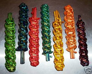 7" Colored Twine Twists Cabobs bird toy parts parrot