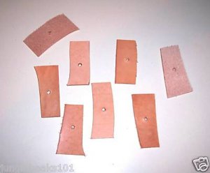 12 LEATHER CHUNKS Med 1/4" hole bird toys parrots cages parts perch