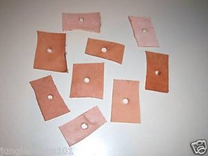 12  LEATHER CHUNKS Lrg 1/2" hole bird toys parrots cages parts perch