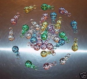 18 FLAT RATTLES bird toy parts parrots favors crafts transparent