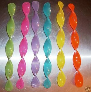 2 Drilled GLOW SPIRAL Sticks bird toy part parrot craft