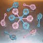 4 Beaded Baby Rattles bird toy parts parrots favors
