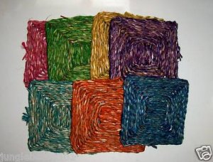 6" Colored SEAGRASS Mats bird toys parrots parts crafts
