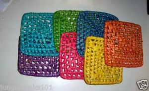 6" Colored Palm Leaf Mats bird toys parrots parts craft