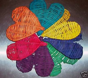 5 Colored Twine Hearts bird toy parts parrots crafts