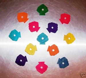 24 Colored Wood Sea Shells bird toy parts parrots cages