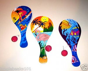 3 OCEAN PADDLE BALL toys kids party favors prizes games