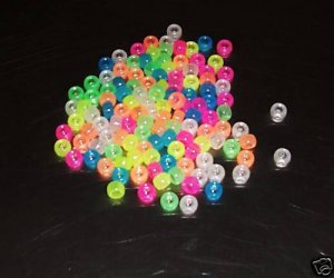 Glow In The Dark Pony Beads bird toy parts 4 parrots
