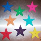 8 Med Colored Leather Stars bird toy parts parrot craft