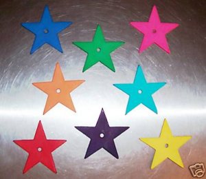 8 Med Colored Leather Stars bird toy parts parrot craft