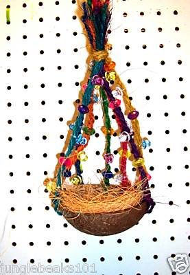 FANCY COCONUT SWING bird toy parrots cages perch canary