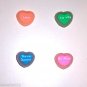 HEART MESSAGE Erasers toys 4 gifts prizes school art