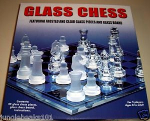 32 piece GLASS CHESS set toys gifts prizes kids games