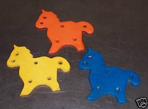 2 Colored Leather Horses bird toy parts parrots cages