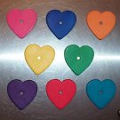 8 Colored Leather Hearts Med bird toy parts parrots cages