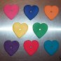 8 Colored Leather Hearts Med bird toy parts parrots cages