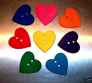 2 Colored Leather Hearts bird toy parts parrots cages