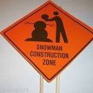 SNOWMAN CONSTRUCTION Yard Sign toys decorations kids