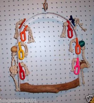 Large DELUXE SWING bird toys parrots FREE SHIPPING cages parts metal