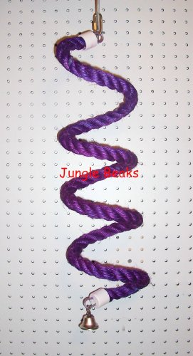 PURPLE MED Sisal Rope Boing bird toy parts parrots cages perches