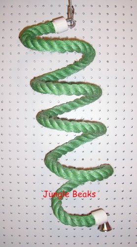 GREEN LARGE Sisal Rope Boing bird toy parts parrots cages perch